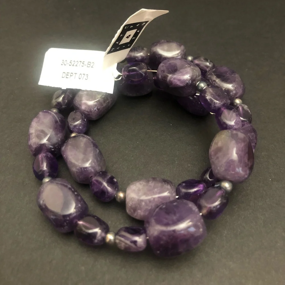 Genuine amethyst twist bracelet